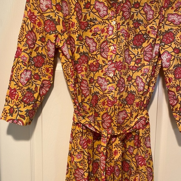 dRA Anthropologie Women’s Maxi Floral Button Belt Pockets Cotton size medium - Picture 9 of 16